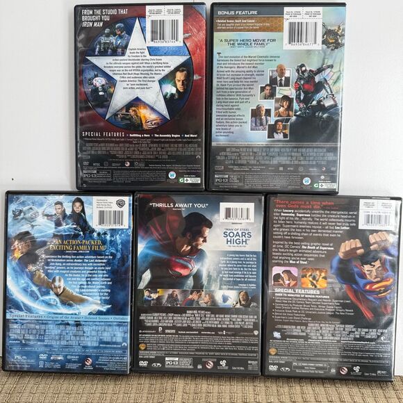 5 DVD Superhero Movie Lot Marvel DC Captain America Ant-Man Superman - Picture 3 of 3